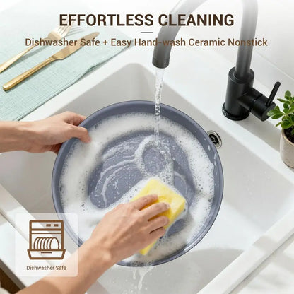18Piece Ceramic Pots and Pans Set Non Stick, Non Toxic Cookware Set