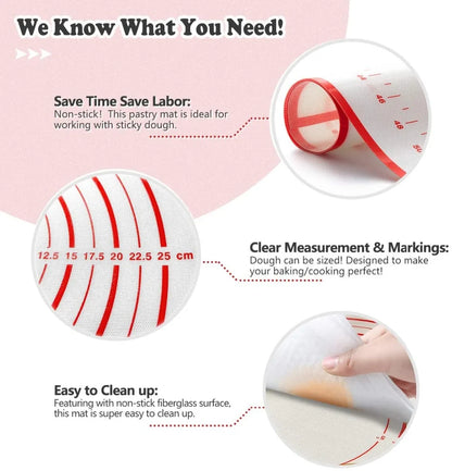 UNTIOR 1PCS Silicone Baking Mat Kneading Pad Dough Mat