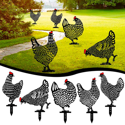 Acrylic Animal Garden Stakes Decorations Hen  For Outdoor Yard Lawn