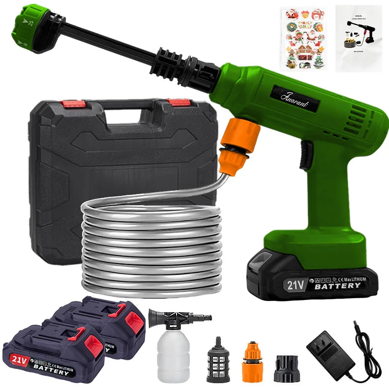 Power Blaster Plus Pressure Washer Cordless Portable Electric Water Spray Gun and Hose