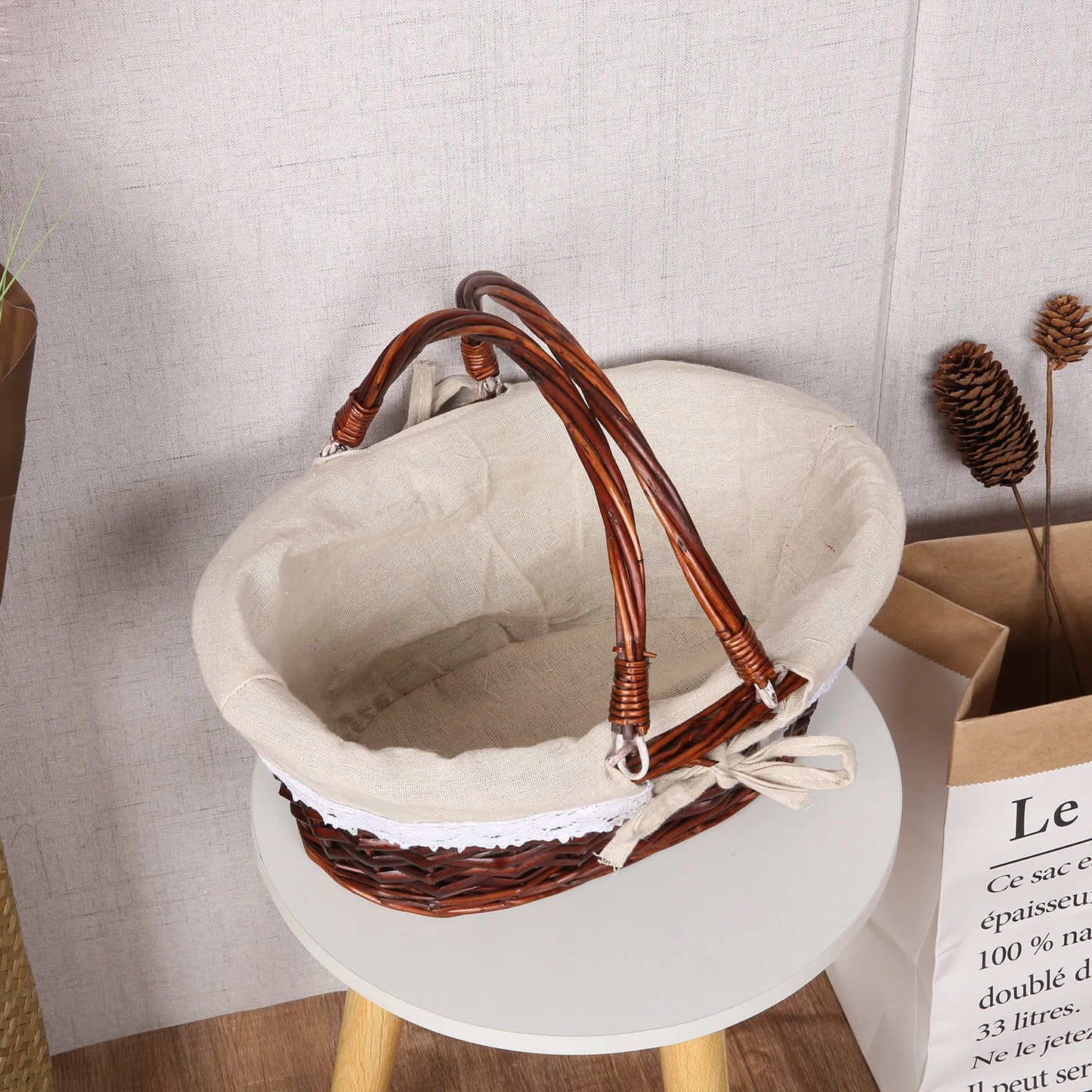 ZK40 Rattan picnic basket,