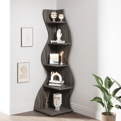 Tribesigns Corner Shelf, Modern 5-Tier Wall