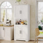 70 Inch Tall Kitchen Pantry Cabinet, Freestanding Storage Cabinet with 4 Doors and Adjustable Shelves,