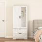 3 Door Armoire Wardrobe Closet with 2 Drawers, Hanging Rod & Lights,,