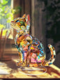 Elegant exotic cat table decoration sculptures,, classic decorations。