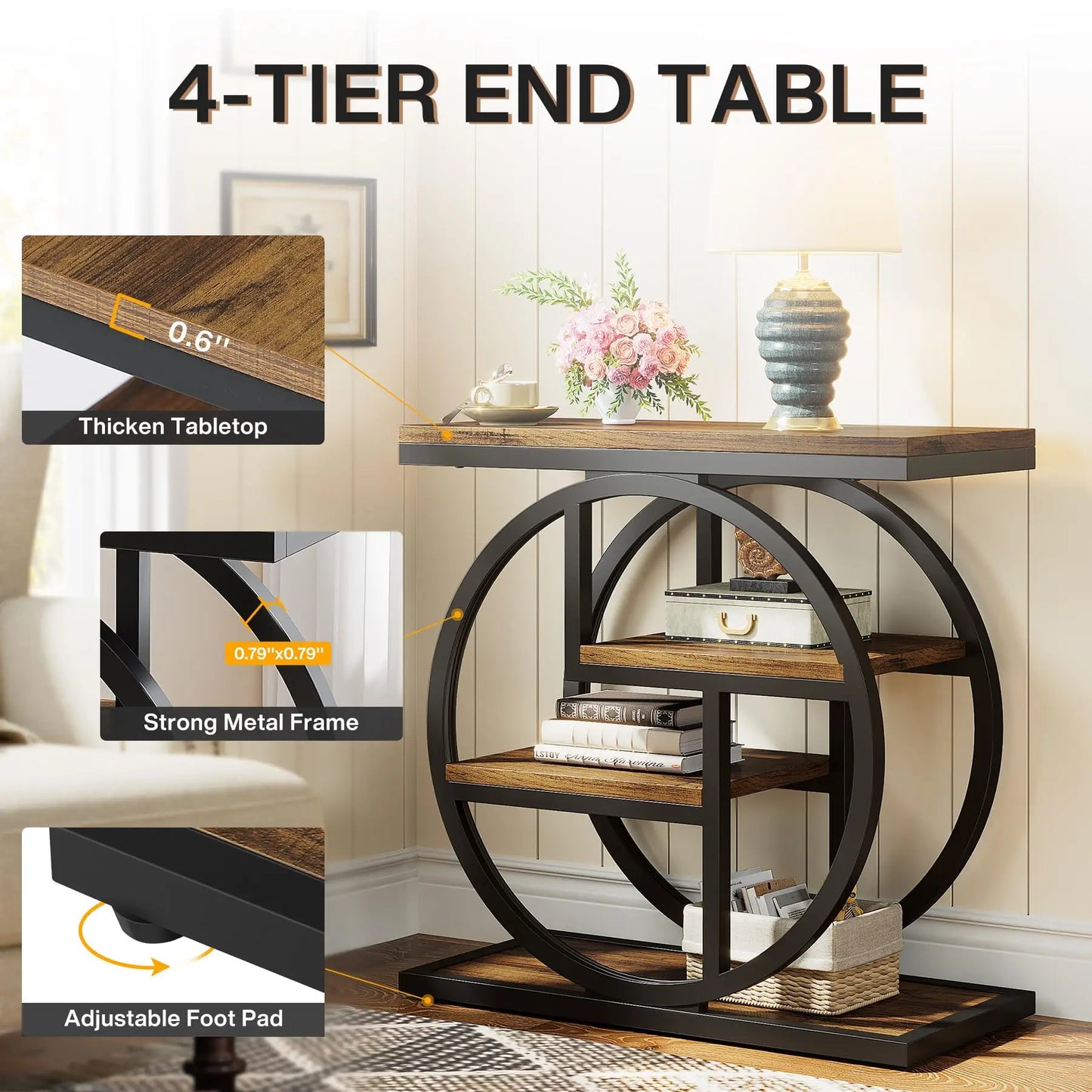 Tribesigns End Table for Living Room,