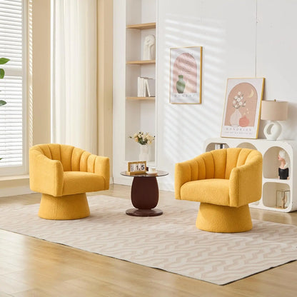 360° Swivel Velvet Upholstered Barrel Chair Set 2 Living Room Reading Round Armchair, 15 different colors