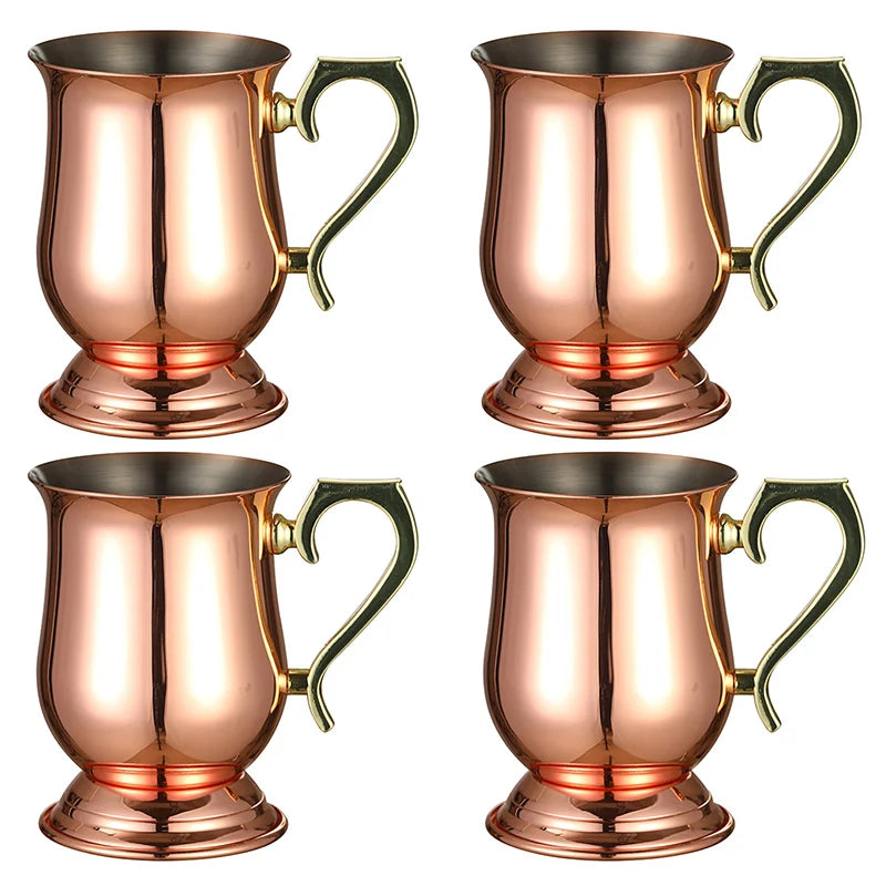 4PCS 550ml 18 Ounces Hammered Copper Plated  Moscow Mule Mug