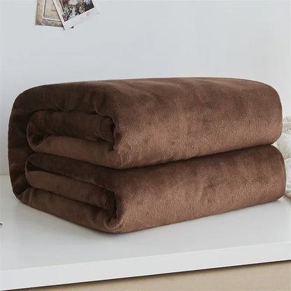 Coral Fleece Flannel Blankets Solid