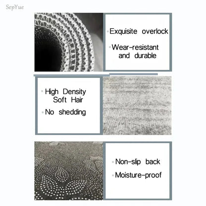 Large Modern Area Rug for Living Room  Plush Non-Slip Floor Machine Washable