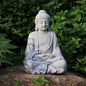 Zen Garden Asian Buddha Statue Outdoor  Yard Decor 20'' High  Magnesium Oxide Stone Grey