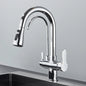 Quyanre Matte Black Filtered Crane For Kitchen Pull Out Spray 360 Rotation Water Sink Mixer Kitchen Faucet