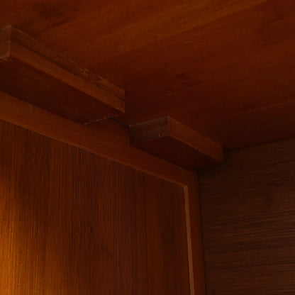 Vintage Style Kitchen Storage Cabinet, 2-Tier Bamboo Sideboard with Smooth Drawers for Kitchen and Dining Area