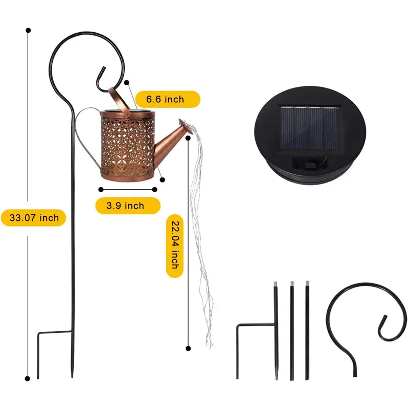 1pc Solar Watering Can with Lights Outdoor Solar Garden Lights