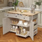 Kitchen Island Cart with 47.2" Wood Top, Island Table for Kitchen with Storage Cabinet