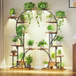 S Shaped Plant Stand Indoor with Grow Lights - 7 Tier Plant Shelf for Living Room, Patio, or Balcony