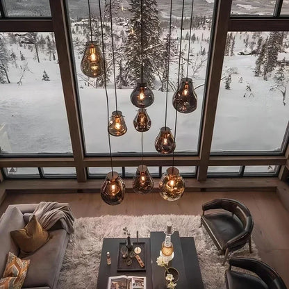 Modern Creative Colorful Glass Chandelier Contemporary Irregular Shape