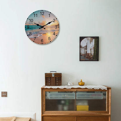 Beach Sea Starfish Shells Blue Wall Clocks Non Ticking