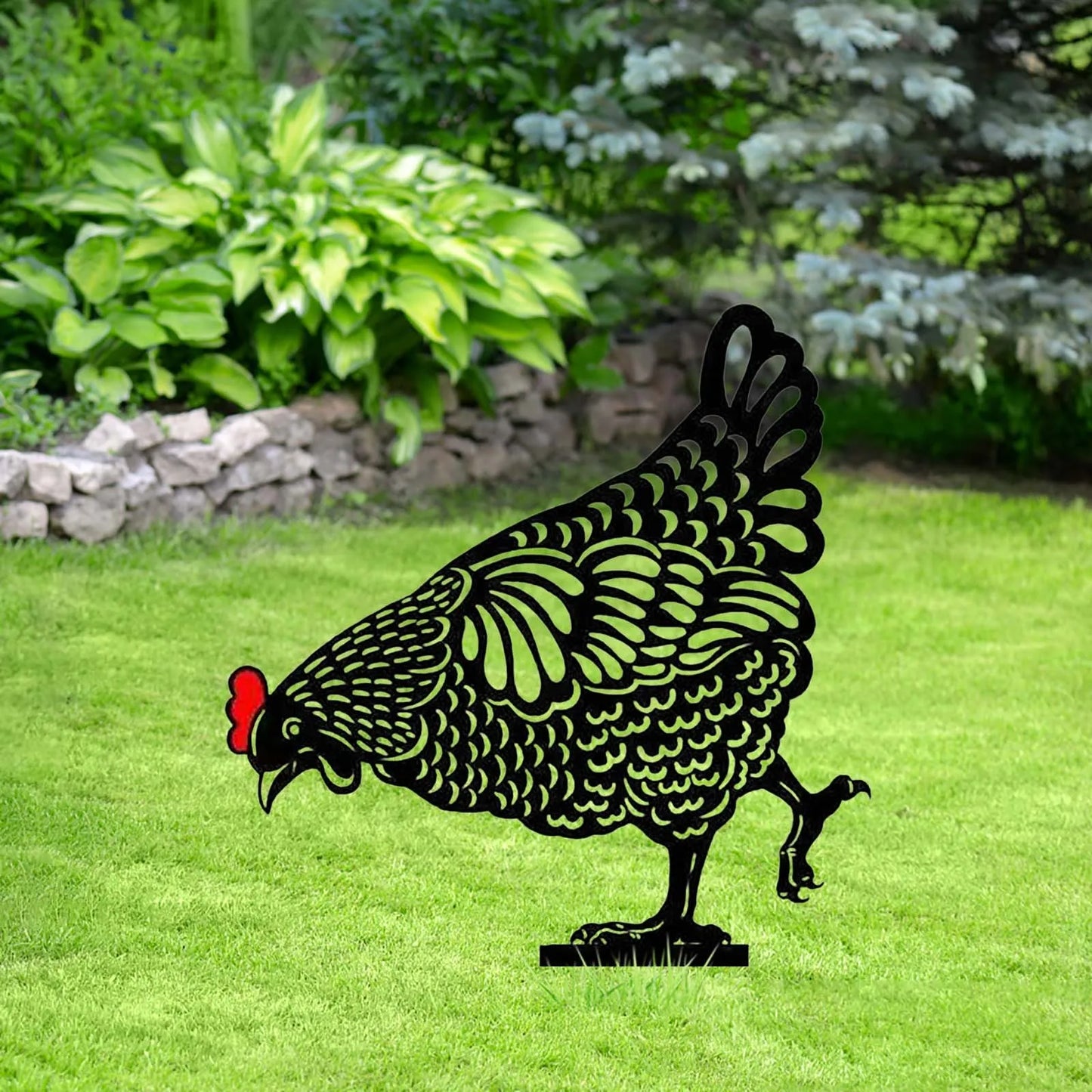 Acrylic Animal Garden Stakes Decorations Hen  For Outdoor Yard Lawn