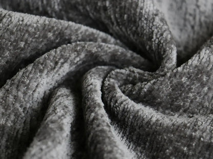 112 Inch U-Shaped Sectional Sofa, Dark Grey Chenille Fabric, Double Chaise for Living Room