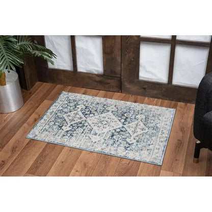 Blue Area Rug 7'10" x 10'3" for Home Decor, Soft and Stylish Floor Covering