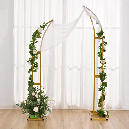 2pcs Curved Wedding Arch Backdrop  5.9ft,6.9ft Half Moon Stand