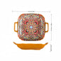 Bohemian double ear square ceramic plate