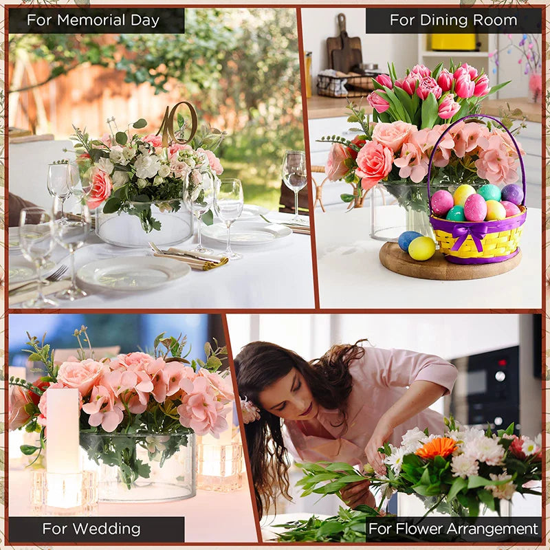 12 Hole Circular Acrylic Vase, 2.55 Inches High With Holes