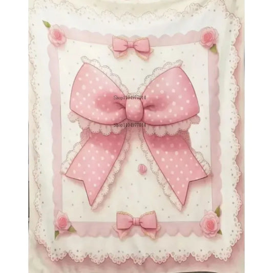 pink bow and polka dot princess blanket.