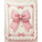 pink bow and polka dot princess blanket.