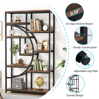 Tribesigns Bookshelf Industrial 5 Tier Etagere Bookcase,