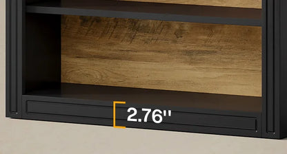 Modern Arched Bookcase with Storage, Standing Open Display Shelving