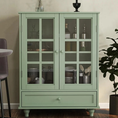 Sideboard Buffet Cabinet,  Entryway Cabinet with Glass Doors Drawer