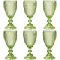Vintage Green Glassware Set of 6, 10.5 OZ