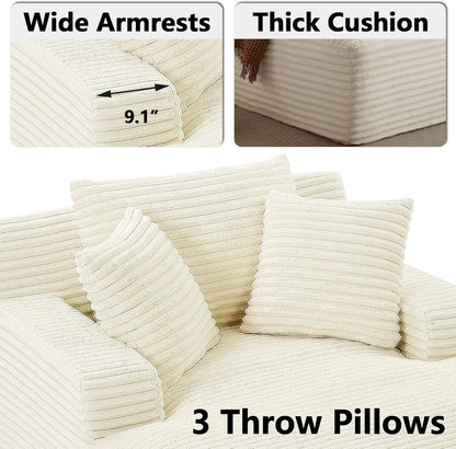Oversized Chaise Lounge Chair with 3 Comfy Pillows for Living Room Bedroom