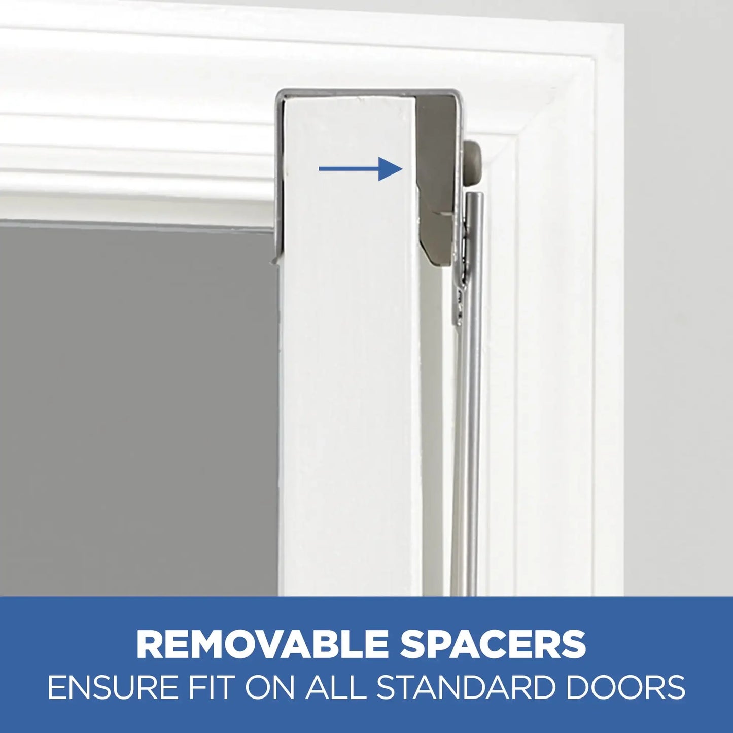 Mainstays SnugFit Over-the-Door 3-Tier Towel Bar with 2 Hooks, Satin Nickel