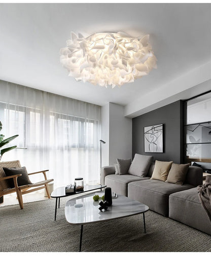 Exquisite Leaves Dimmable LED Ceiling Lights White Remote Control