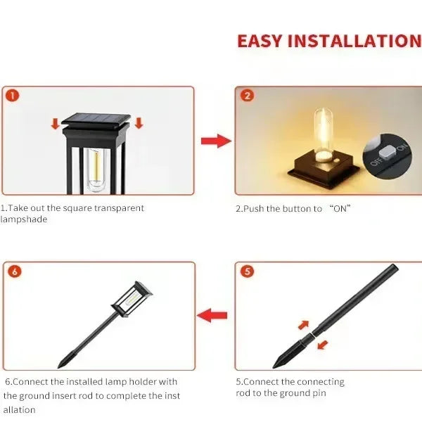 Waterproof LED Solar Lights for Garden Yard Driveway -  Outdoor Landscape Lighting Auto On/Off