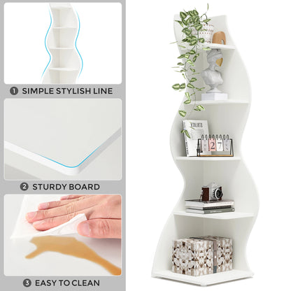 Tribesigns Corner Shelf, Modern 5-Tier Wall