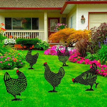 Acrylic Animal Garden Stakes Decorations Hen  For Outdoor Yard Lawn