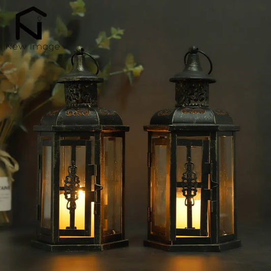 Vintage Nordic Candle Holder Lanterns Candles Aesthetic Hanging Lantern