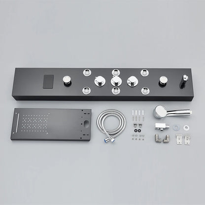 LED Shower Panel Tower System Rain Waterfall Shower LCD Display With Massage  Shower Faucet