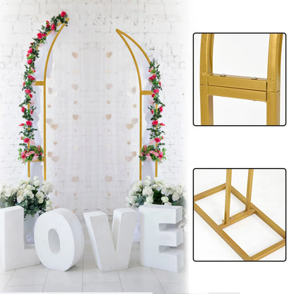 2pcs Curved Wedding Arch Backdrop  5.9ft,6.9ft Half Moon Stand
