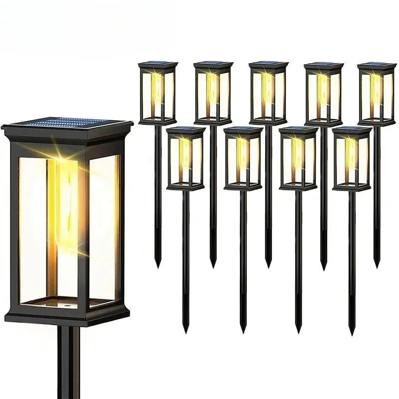 Waterproof LED Solar Lights for Garden Yard Driveway -  Outdoor Landscape Lighting Auto On/Off