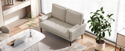 48 Inch Vesgantti Loveseat Sofa - Solid Wood Legs  Throw Pillow