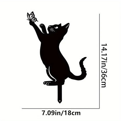 Exclusive Cute Cat Garden Decorative Silhouette -Perfect Outdoor Statues for Garden