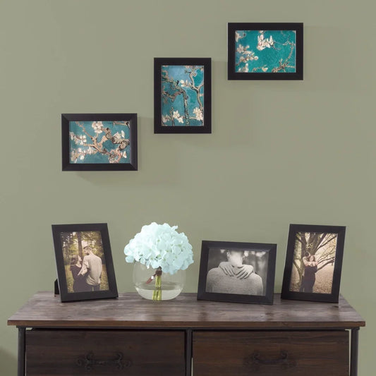 Set of 6 Black Picture Frames 5x7
