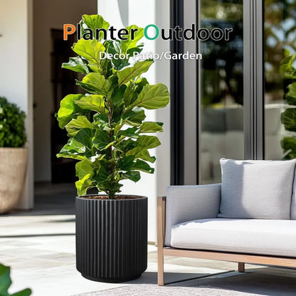 Round Concrete Planter Outdoor Indoor, Large Cement Plant Pots