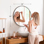JHK 30 Inch Large Gold Round Vanity Framed Mirror for Wall
