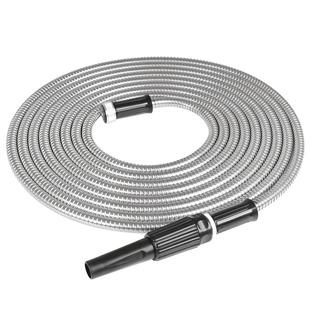 25FT Stainless Steel Metal Garden Water Hose